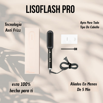 LisoFlash Pro - Peine eléctrico alisador Anti-Frizz  Cabello liso todo el dia 🌙